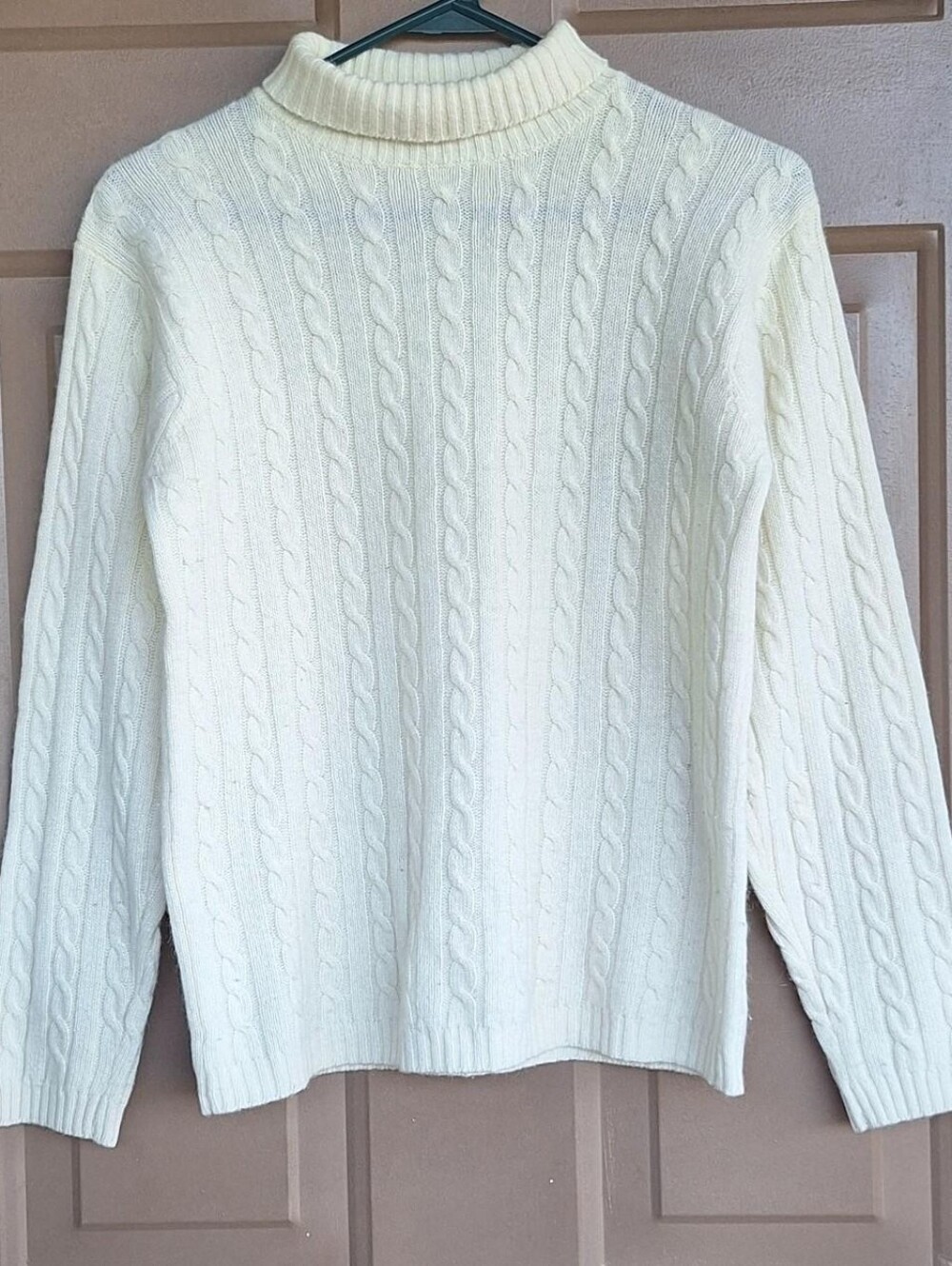 Sweetbriar Womens S Vintage Ivory Cable Knit Sweater Fisherman Preppy Old Money